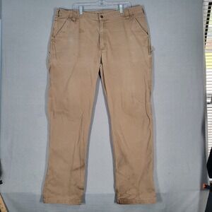 Carhartt Pants Mens‎ 42x34 Tan Cotton Canvas Carpenter Dungaree